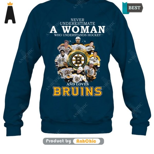 TRENDING Never Underestimate A Woman Who Understands Hockey And Loves Bruins Hot Winter T-Shirt