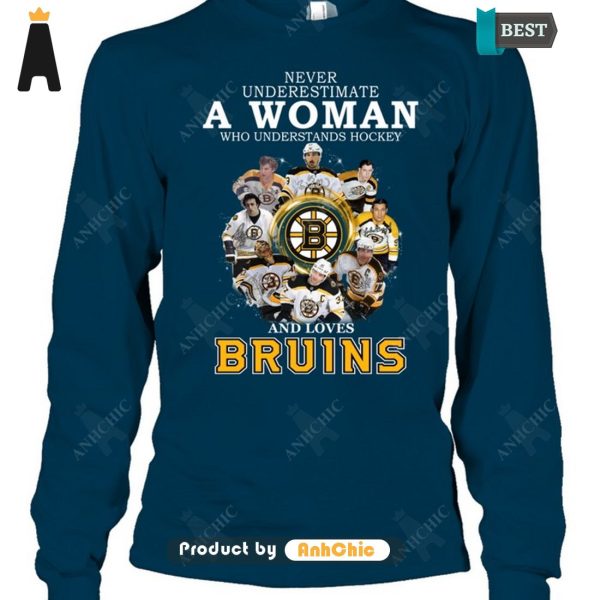 TRENDING Never Underestimate A Woman Who Understands Hockey And Loves Bruins Hot Winter T-Shirt