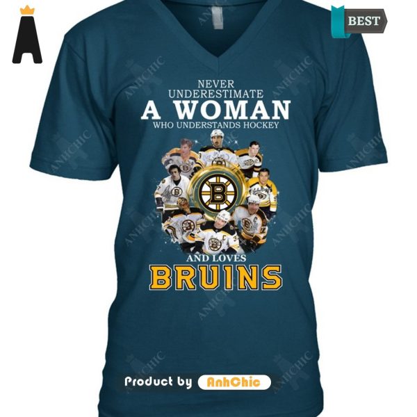 TRENDING Never Underestimate A Woman Who Understands Hockey And Loves Bruins Hot Winter T-Shirt