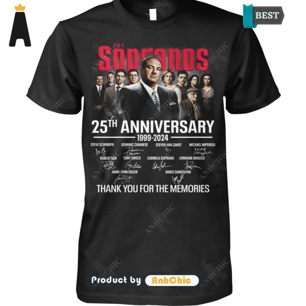 TRENDING The Sopranos 25th Anniversary 1999-2024 Thank You For The Memories POD Design T-Shirt