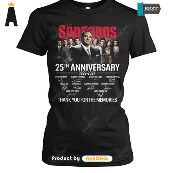 TRENDING The Sopranos 25th Anniversary 1999-2024 Thank You For The Memories POD Design T-Shirt