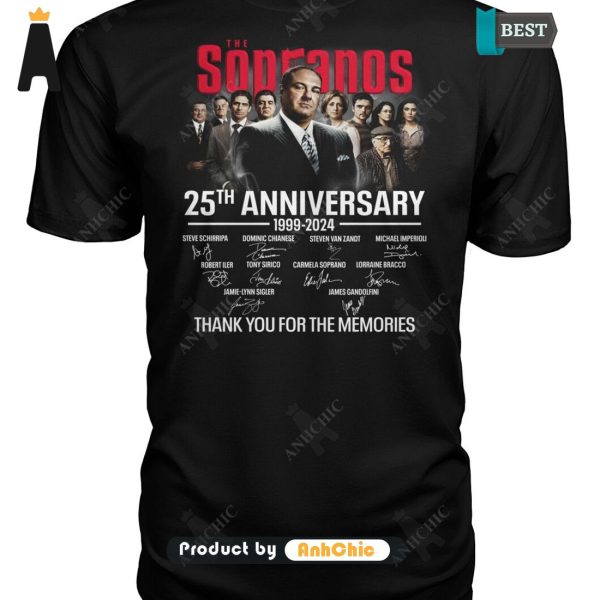 TRENDING The Sopranos 25th Anniversary 1999-2024 Thank You For The Memories POD Design T-Shirt