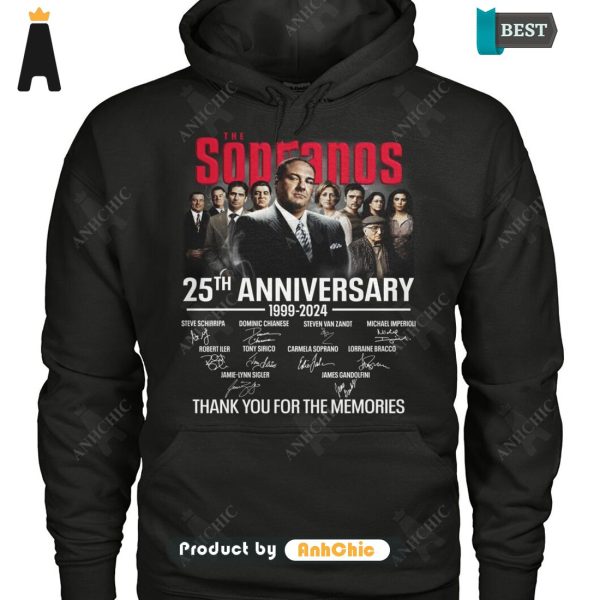 TRENDING The Sopranos 25th Anniversary 1999-2024 Thank You For The Memories POD Design T-Shirt