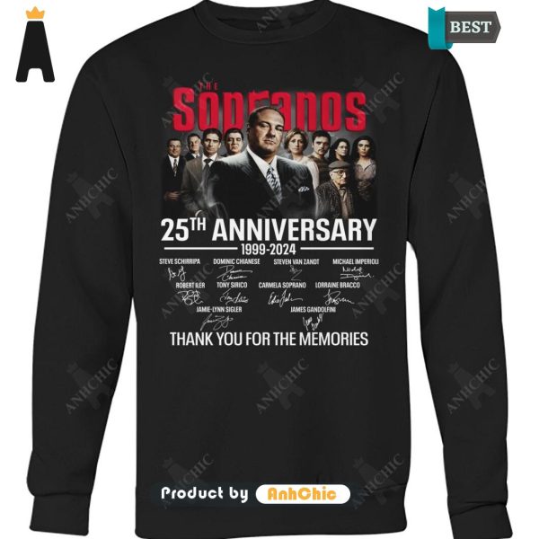 TRENDING The Sopranos 25th Anniversary 1999-2024 Thank You For The Memories POD Design T-Shirt