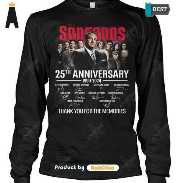 TRENDING The Sopranos 25th Anniversary 1999-2024 Thank You For The Memories POD Design T-Shirt