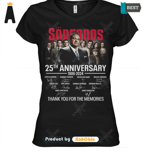 TRENDING The Sopranos 25th Anniversary 1999-2024 Thank You For The Memories POD Design T-Shirt