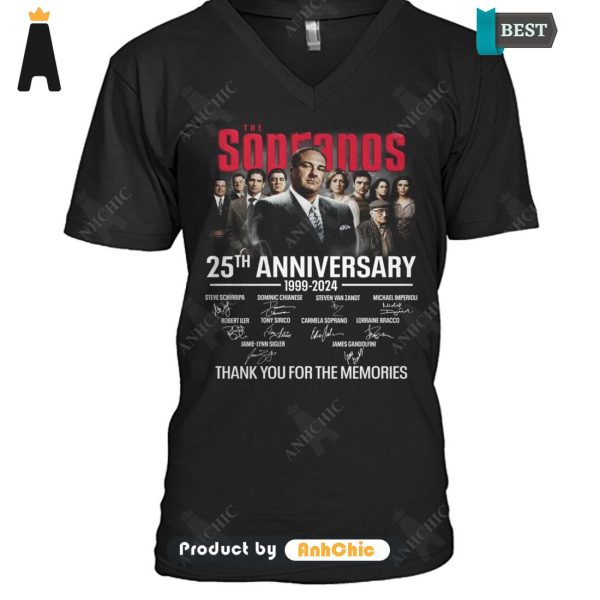 TRENDING The Sopranos 25th Anniversary 1999-2024 Thank You For The Memories POD Design T-Shirt