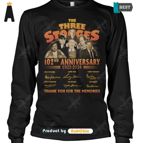 TRENDING The Three Stooges 102nd Anniversary 1922-2024 Thank You For The Memories Limitted Edition T-Shirt, Hoodie, Polo, SweatShirt