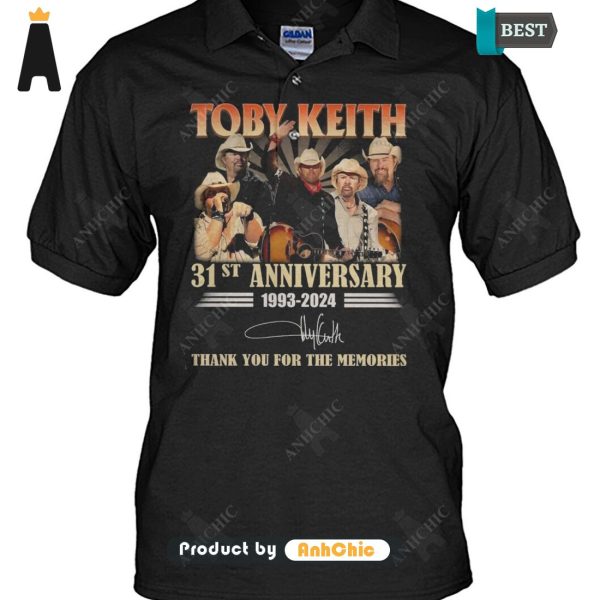 [TRENDY] Toby Keith 31st Anniversary 1993-2024 Thank You For The Memories Urban Streetwear Hoodie