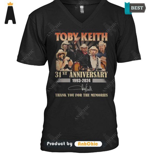 [TRENDY] Toby Keith 31st Anniversary 1993-2024 Thank You For The Memories Urban Streetwear Hoodie