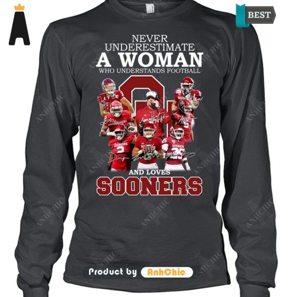 UNIQUE Never Underestimate A Woman Who Understands Football And Loves Sooners Street Style Fusion T-Shirt