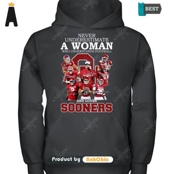 UNIQUE Never Underestimate A Woman Who Understands Football And Loves Sooners Street Style Fusion T-Shirt