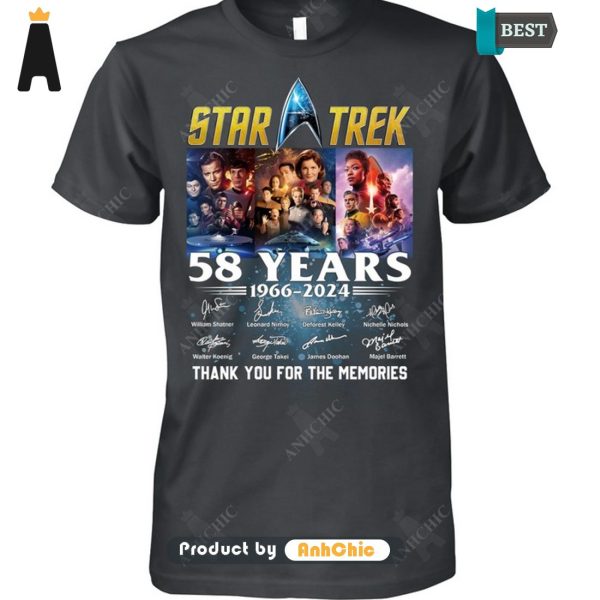 UNIQUE Star Trek 58 Years 1966-2024 Thank You For The Memories Street Style Elegance T-Shirt, Long Sleeve, SweatShirt, Polo, Hoodie