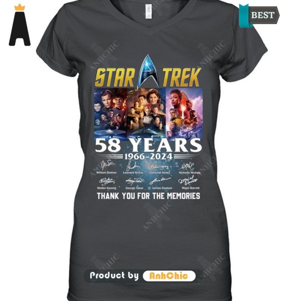 UNIQUE Star Trek 58 Years 1966-2024 Thank You For The Memories Street Style Elegance T-Shirt, Long Sleeve, SweatShirt, Polo, Hoodie