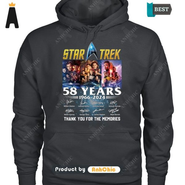 UNIQUE Star Trek 58 Years 1966-2024 Thank You For The Memories Street Style Elegance T-Shirt, Long Sleeve, SweatShirt, Polo, Hoodie