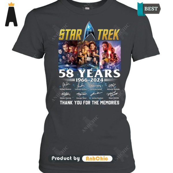 UNIQUE Star Trek 58 Years 1966-2024 Thank You For The Memories Street Style Elegance T-Shirt, Long Sleeve, SweatShirt, Polo, Hoodie