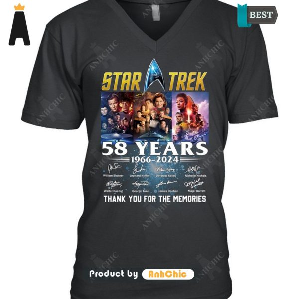 UNIQUE Star Trek 58 Years 1966-2024 Thank You For The Memories Street Style Elegance T-Shirt, Long Sleeve, SweatShirt, Polo, Hoodie