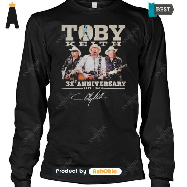 UNIQUE Toby Keith 31st Anniversary 1993-2024 Thank You For The Memories Signature Series Hoodie