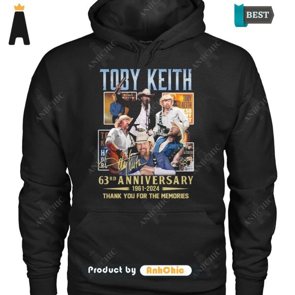 UNIQUE Toby Keith 63rd Anniversary 1961-2024 Thank You For The Memories Street Style Elegance Hoodie