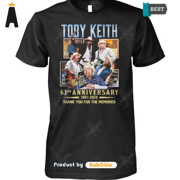 UNIQUE Toby Keith 63rd Anniversary 1961-2024 Thank You For The Memories Street Style Elegance Hoodie