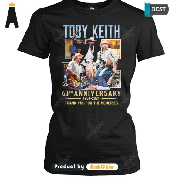 UNIQUE Toby Keith 63rd Anniversary 1961-2024 Thank You For The Memories Street Style Elegance Hoodie