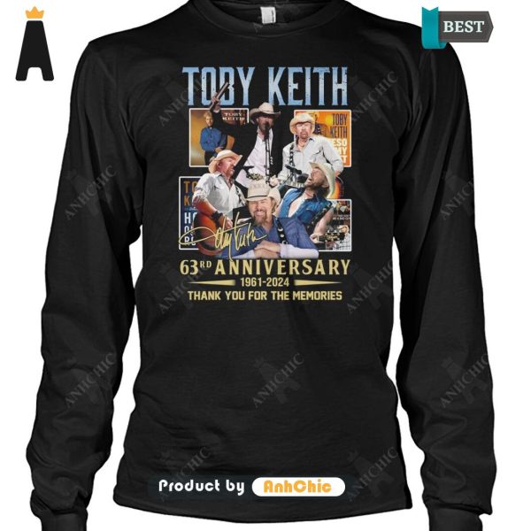 UNIQUE Toby Keith 63rd Anniversary 1961-2024 Thank You For The Memories Street Style Elegance Hoodie